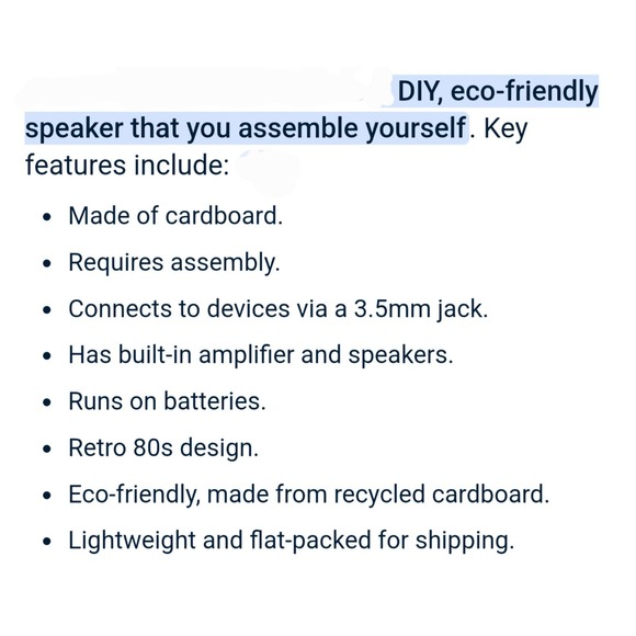 Cotton On Boom-Blaster Cardboard DIY Boombox Kit For Men Women Children White... - Picture 6 of 6